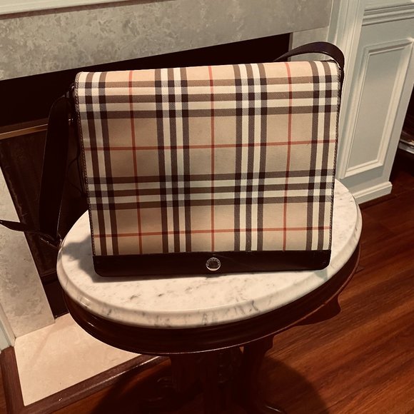 Burberry Bags Burberry Nova Check Vinyl Flap Messenger Poshmark